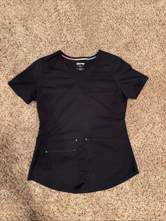 Smart Scrubs Tops - Smart Scrubs Black Women’s V-Neck Short Sleeve Medical Top